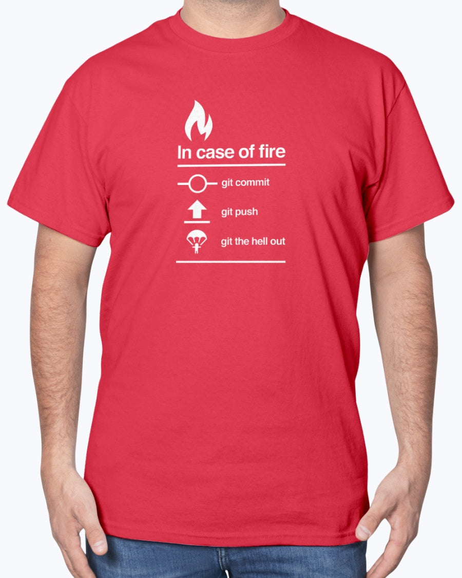 In Case Of Fire Git Commit - Coder Shirt - Nerd Shirt - Developer Unisex Shirt