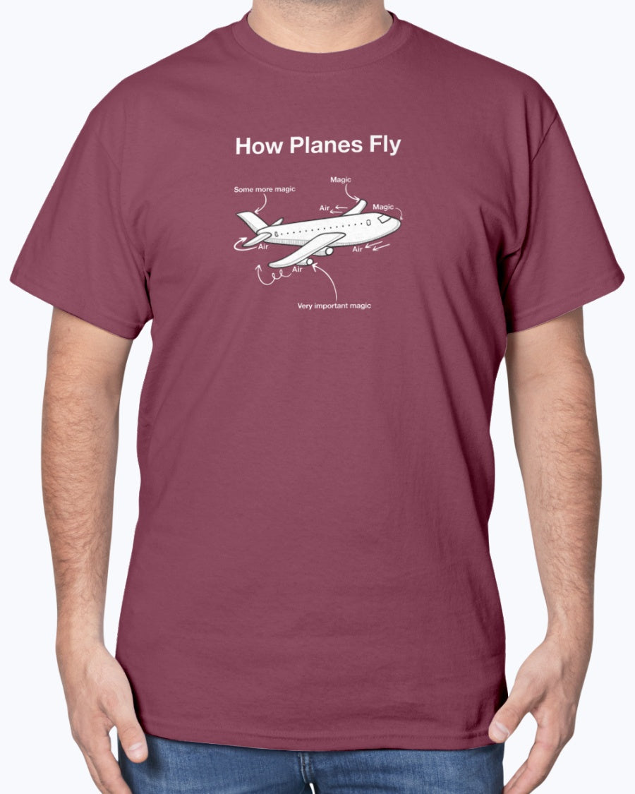 How Planes Fly Funny Aerospace Engineer - Geek Science Aviation Pilot Unisex T-Shirt