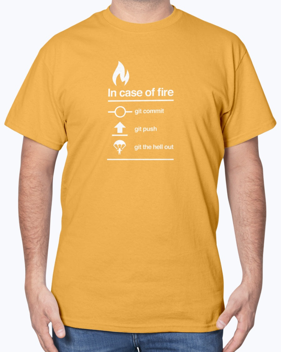 In Case Of Fire Git Commit - Coder Shirt - Nerd Shirt - Developer Unisex Shirt