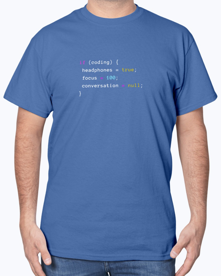 Coding With Headphones JavaScript T-Shirt - Nerd Shirt
