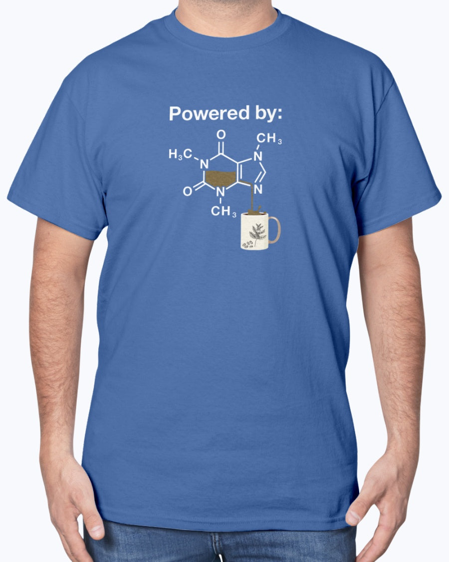 Powered By Caffeine Chemistry T-shirt - Science Shirt - Coffee Lover Unisex T-Shirt