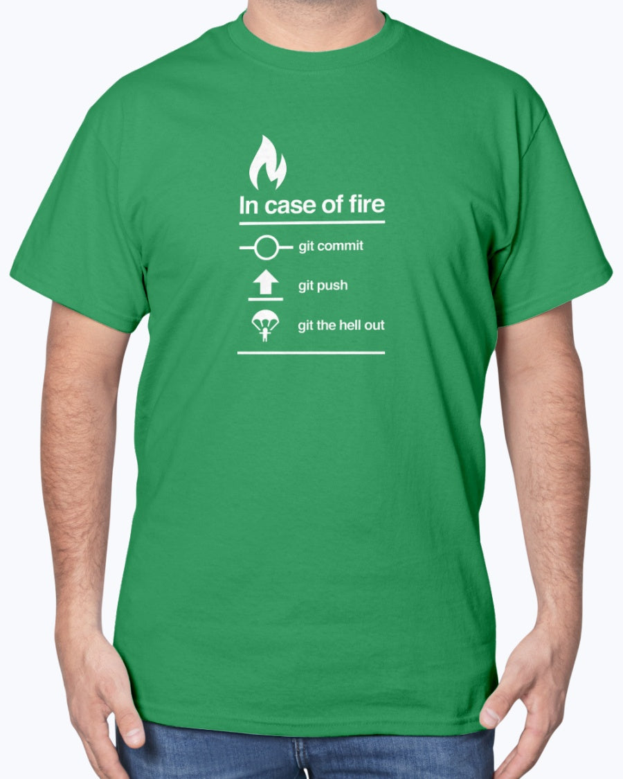 In Case Of Fire Git Commit - Coder Shirt - Nerd Shirt - Developer Unisex Shirt