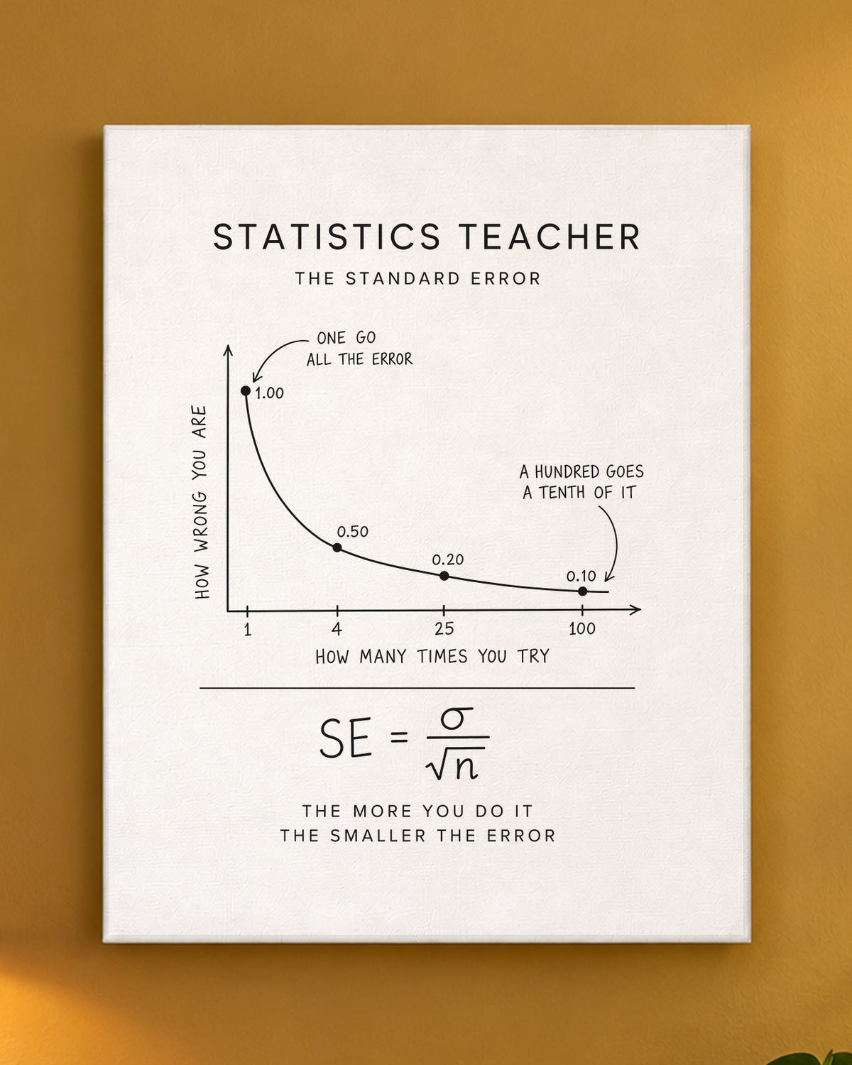 Statistics Teacher: The Standard Error Canvas on a wall
