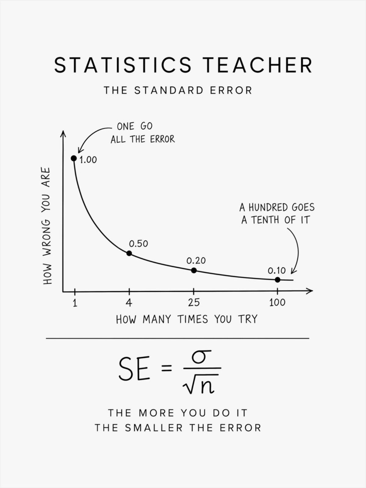 Statistics Teacher: The Standard Error Poster front