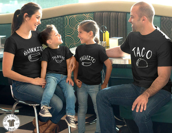 Matching Family Dad Mom Baby Shirts Daddy Mommy Son Daughter Matching Outfit Dad and Son Dad and Daughter Funny Food Matching Family Shirts