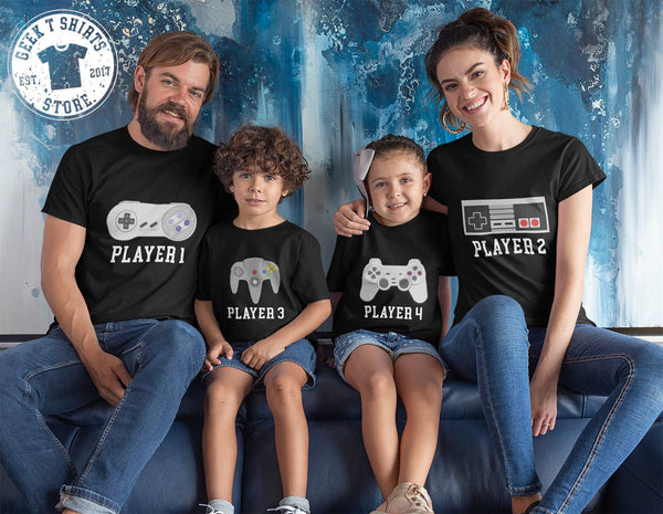 Player 1 Player 2 Matching Shirts Dad, Son, Mom, Daughter Matching Gaming Shirts Gamer Shirt Gaming Remote Matching Shirt Video Game Matching Shirts Set