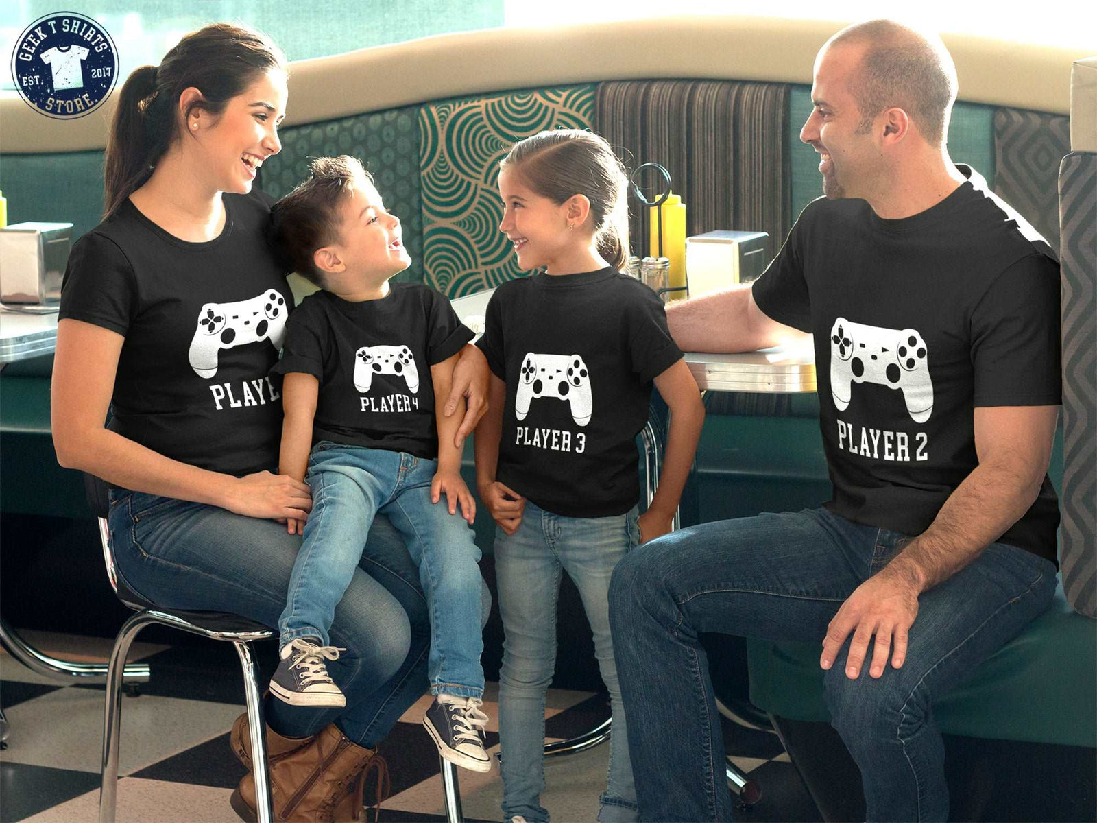 Player 1 Player 2 Matching Shirts Dad and Son Matching Gaming Shirts Geek T Shirts Store