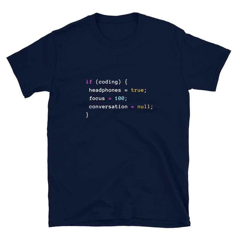 Coding With Headphones JavaScript T-Shirt - Nerd Shirt - Coder Shirt