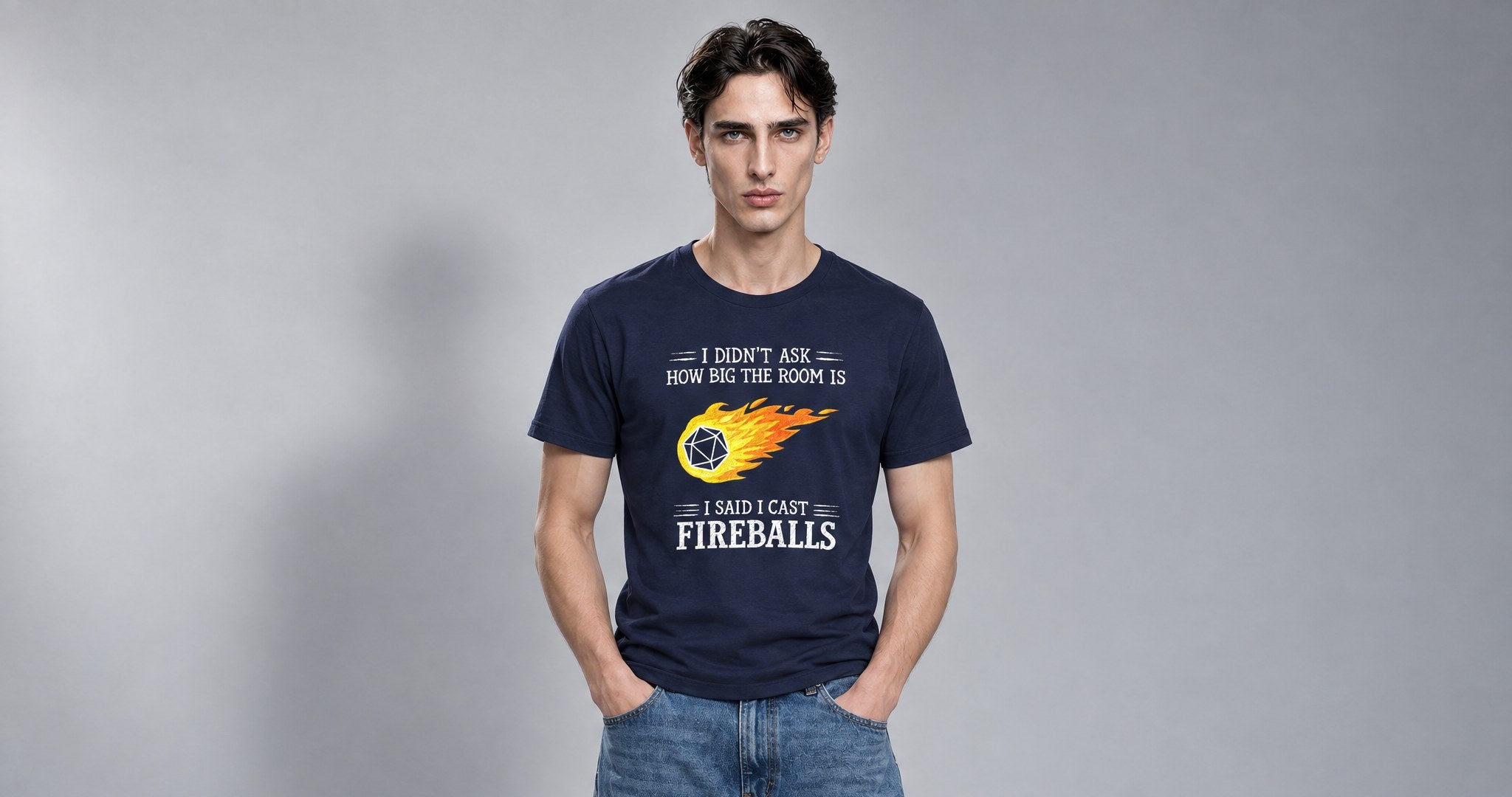 I Cast Fireballs - Navy gamer t-shirt