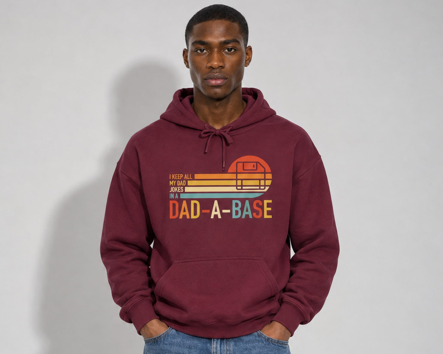 Dad-A-Base Hoodie in Maroon