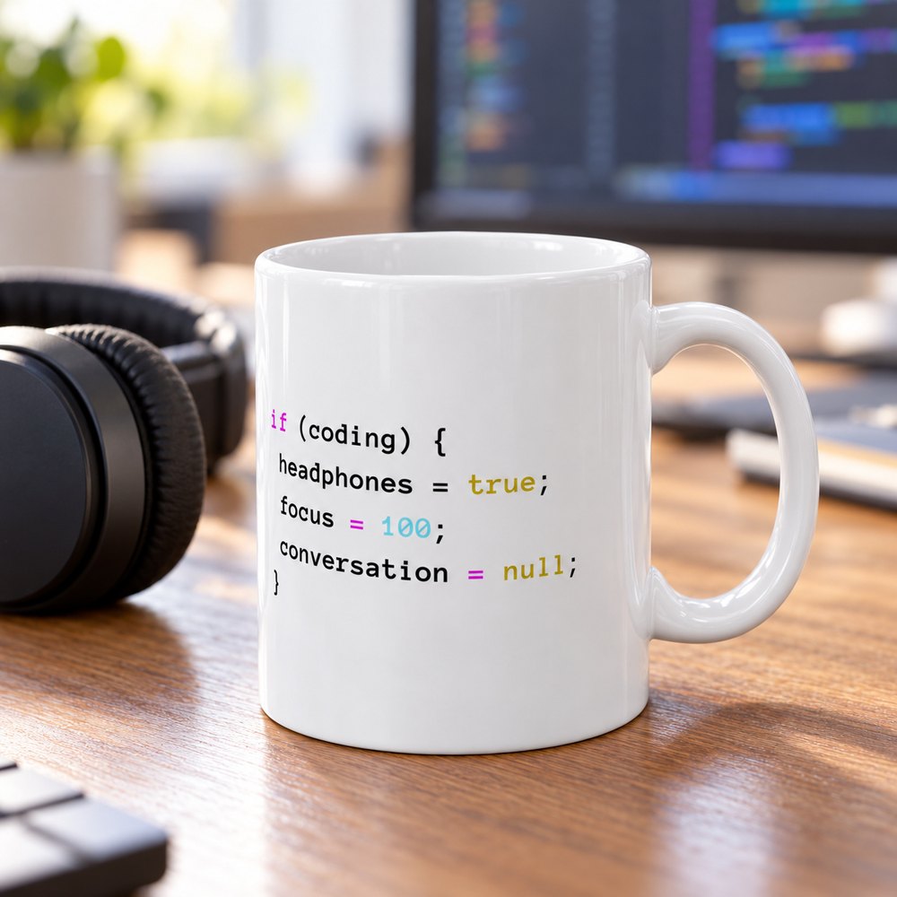 Coding With Headphones mug