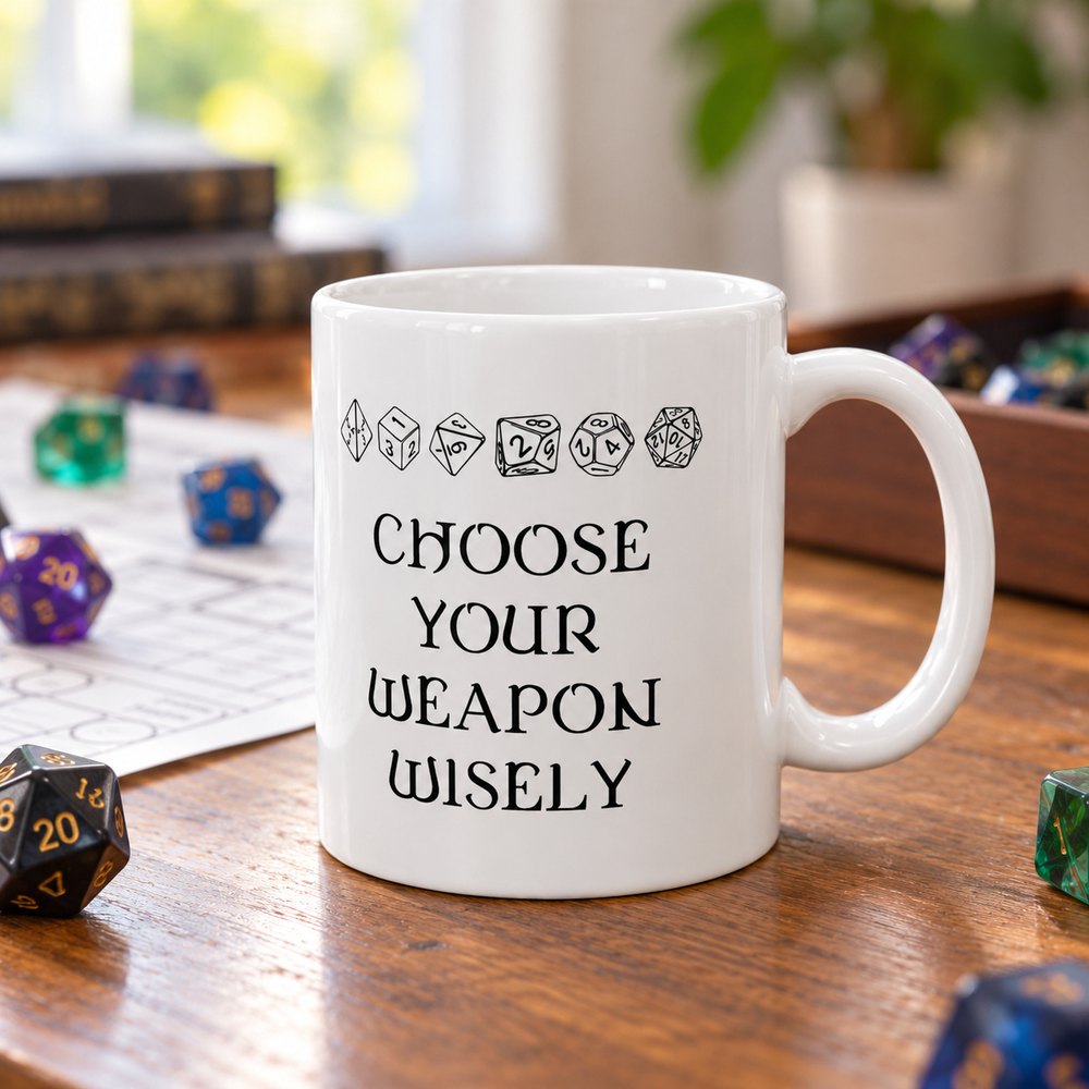 Choose Your Weapon Wisely mug