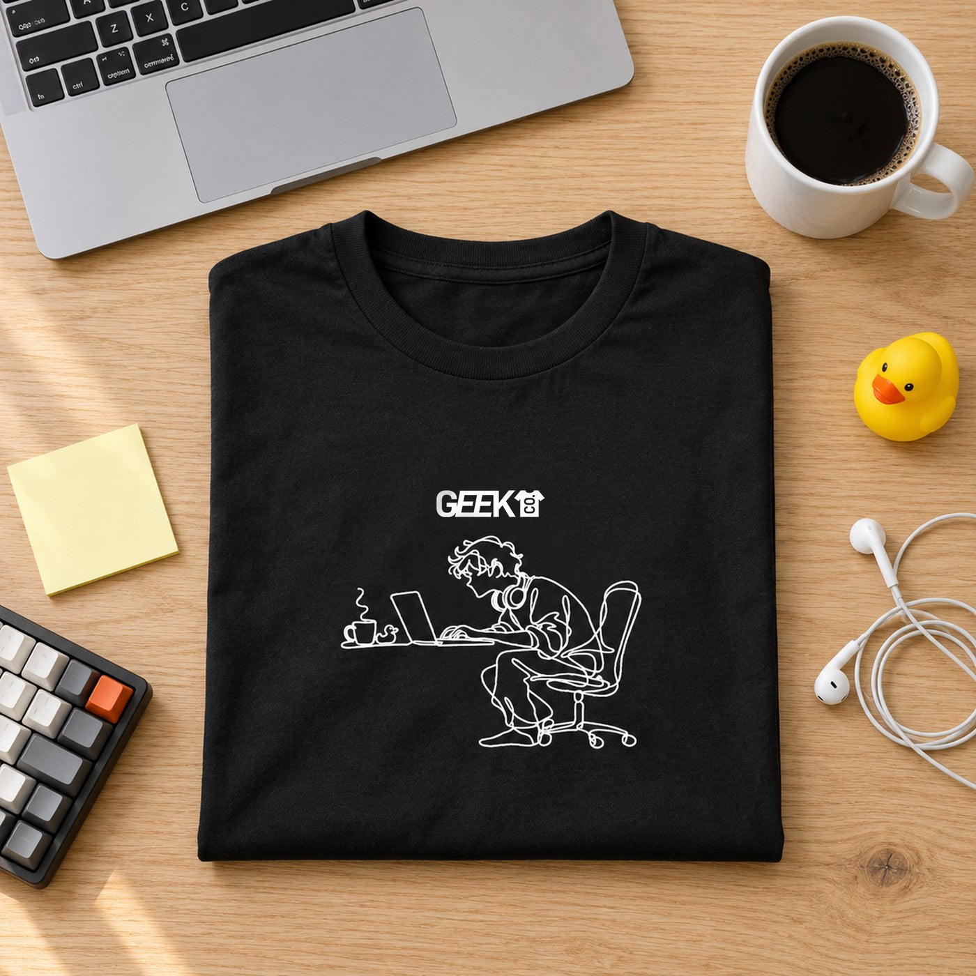 The Coder line art shirt in black
