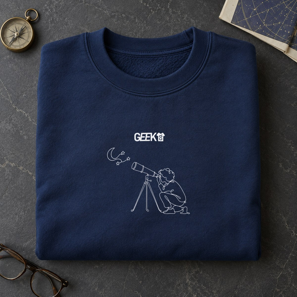 The Stargazer line art sweatshirt in navy