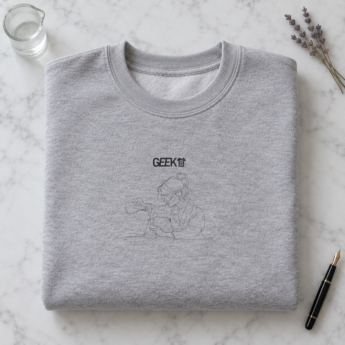 The Chemist line art sweatshirt in sport grey